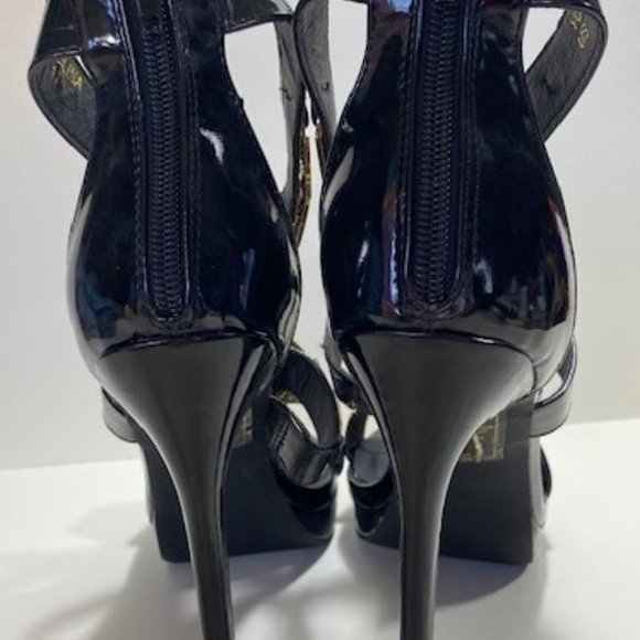 Youselina Black Heels with Metallic and Gem Embellishments - Picture 4 of 7
